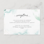 Turquoise Aqua Waterverf Receptie Behuizing Kaart (Voorkant)