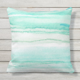 Turquoise Aqua Waves Buitenkussen