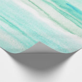 Turquoise Aqua Waves Cadeaupapier (Hoek)