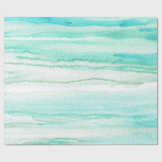 Turquoise Aqua Waves Cadeaupapier (Vlak)