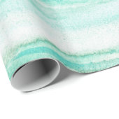 Turquoise Aqua Waves Cadeaupapier (Rol Hoek)
