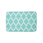 Turquoise Aqua Whit Moroccan Quatrefoil Pattern #4 Badmat (Voorkant)