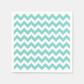 Turquoise Aqua White Chevron Zig-Zag Pattern Servetten (Voorkant)