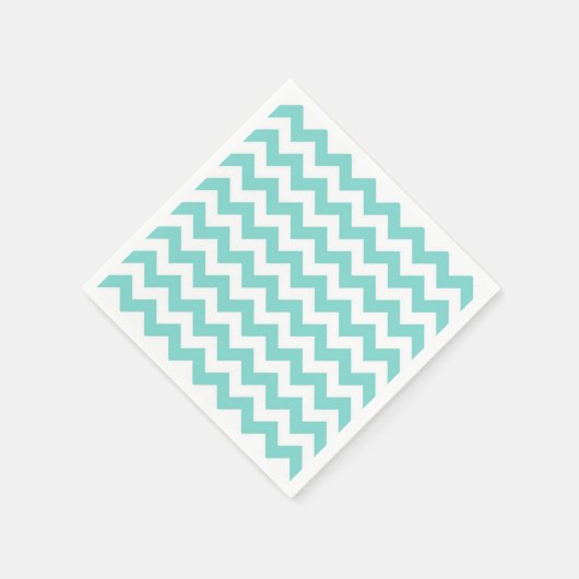 Turquoise Aqua White Chevron Zig-Zag Pattern Servetten (Hoek)
