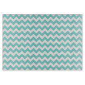 Turquoise Aqua White Chevron Zig Zag Pattern Snijplank (Voorkant)