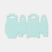 Turquoise Aqua White Large Chevron ZigZag Pattern Bedankdoosjes (Uitgevouwen)