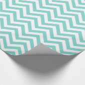 Turquoise Aqua White Large Chevron ZigZag Pattern Cadeaupapier (Hoek)