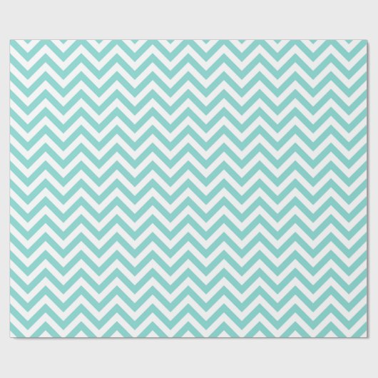 Turquoise Aqua White Large Chevron ZigZag Pattern Cadeaupapier (Vlak)