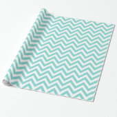 Turquoise Aqua White Large Chevron ZigZag Pattern Cadeaupapier (Uitgerold)