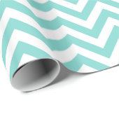 Turquoise Aqua White Large Chevron ZigZag Pattern Cadeaupapier (Rol Hoek)