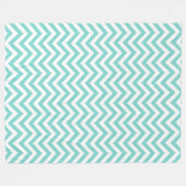Turquoise Aqua White Large Chevron ZigZag Pattern Fleece Deken (Voorkant (Horizontaal))