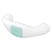 Turquoise Aqua White Large Chevron ZigZag Pattern Keramische Ladegreep (Gekanteld)
