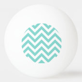 Turquoise Aqua White Large Chevron ZigZag Pattern Pingpongbal (Voorkant)