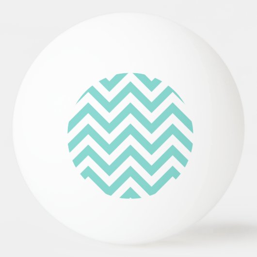 Turquoise Aqua White Large Chevron ZigZag Pattern Pingpongbal (Achterkant)