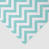 Turquoise Aqua White Large Chevron ZigZag Pattern Tissuepapier (Detail)