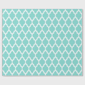 Turquoise Aqua White XL Moroccan Quatrefoil #4 Cadeaupapier (Vlak)