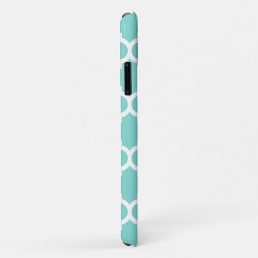 Turquoise Aqua Wht Moroccan Quatrefoil Pattern #5 Case-Mate iPhone Case (Achterkant/rechts)