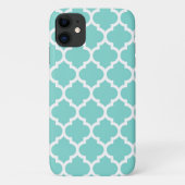 Turquoise Aqua Wht Moroccan Quatrefoil Pattern #5 Case-Mate iPhone Case (Achterkant)