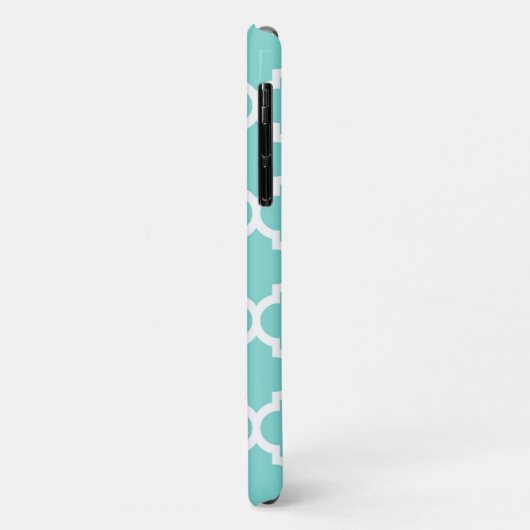 Turquoise Aqua Wht Moroccan Quatrefoil Pattern #5 Case-Mate iPhone Case (Achterkant/links)