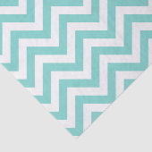 Turquoise Aqua Wit Groot Chevron ZigZag Patroon Tissuepapier (Detail)