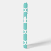 Turquoise Aqua Wit Marokkaans Quatrefoil Patroon # Case-Mate iPhone Case (Achterkant / Rechts)