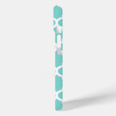 Turquoise Aqua Wit Marokkaans Quatrefoil Patroon # Case-Mate iPhone Case (Achterkant / Links)