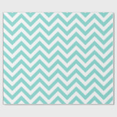 Turquoise Aqua Wit XL Chevron ZigZag Patroon Cadeaupapier (Vlak)