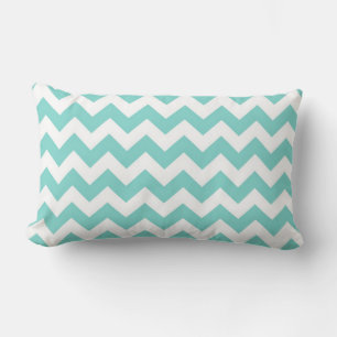 Turquoise Aqua Witte Chevron Zig Zag Patroon Kussen