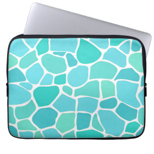 Turquoise Aqua Zee Glas Mozaïek Patroon Laptop Sleeve