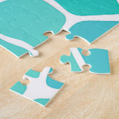 Turquoise Aqua Zee Glas Mozaïek Patroon Legpuzzel (Zijkant)