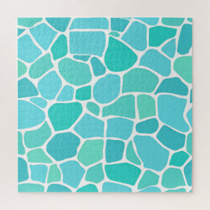 Turquoise Aqua Zee Glas Mozaïek Patroon Legpuzzel