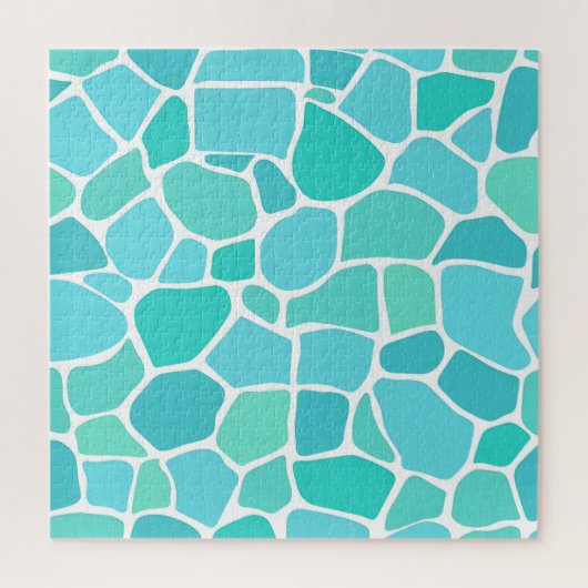 Turquoise Aqua Zee Glas Mozaïek Patroon Legpuzzel (Verticaal)