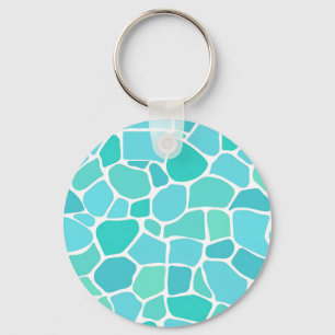 Turquoise Aqua Zee Glas Mozaïek Patroon Sleutelhanger