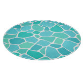 Turquoise Aqua Zee Glas Mozaïek Patroon Snijplank (Hoek)
