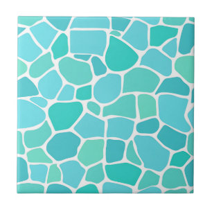 Turquoise Aqua Zee Glas Mozaïek Patroon Tegeltje