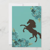 Turquoise Aquamarijn Western Charra Quinceañera Kaart (Achterkant)