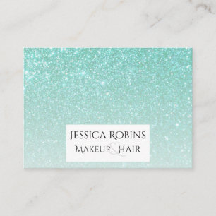 Turquoise Aquamarine Glitter Gradiënt Visitekaartje