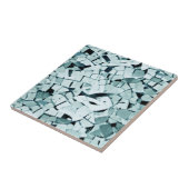 Turquoise aquamarine trolde mozaïek tegeltje (Zijkant)