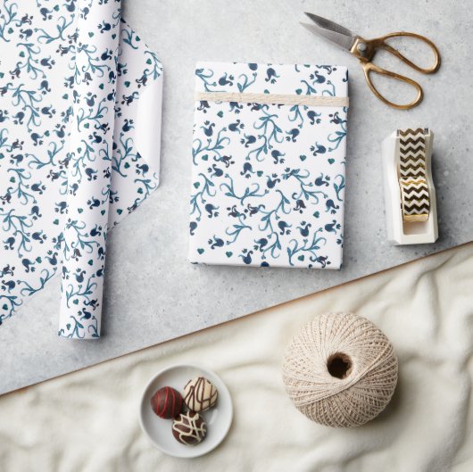 Turquoise Aquarel Boho Cadeaupapier (Crafts)
