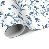 Turquoise Aquarel Boho Cadeaupapier (Rol Hoek)