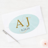 Turquoise Aquarel Monogram Label (Envelop)
