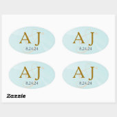 Turquoise Aquarel Monogram Label (Vel)