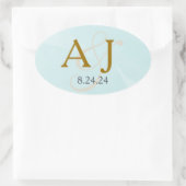 Turquoise Aquarel Monogram Label (Tas)