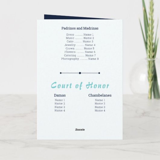 Turquoise Arabian Nights Waterverf Quinceañera (Achterkant)