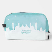 Turquoise Arabische nachten Waterverf Toilettasje (Voorkant)