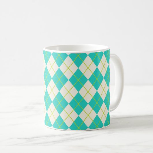 Turquoise Argyle Mok (Voorkant rechts)