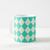 Turquoise Argyle Mok (Voorkant links)