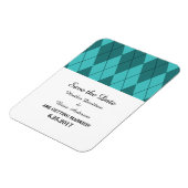 Turquoise Argyle Save the Date Flexi Magnet Magneet (Linkerzijde)