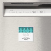 Turquoise Argyle Save the Date Magnet (Insitu (Vaatwasser))