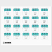 Turquoise Argyle Save the Date Stickers (Vel)
